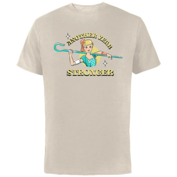Disney and Pixar’s Toy Story Bo Peep Another Year Stronger - Short Sleeve Cotton T-Shirt for Adults - Customized-Natural