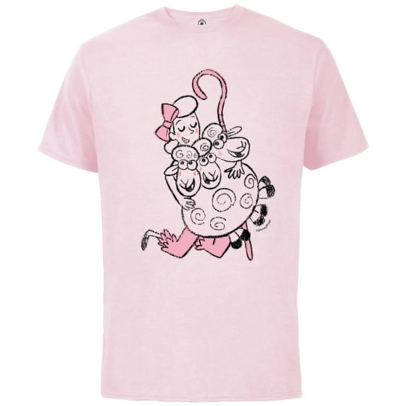 Disney and Pixar’s Toy Story Bo Peep Hugs Sheep - Short Sleeve Cotton T-Shirt for Adults - Customized-Soft Pink