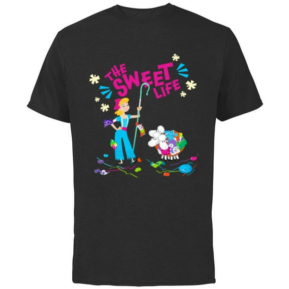 Disney and Pixar’s Toy Story Bo Peep The Sweet Life - Short Sleeve Cotton T-Shirt for Adults - Customized-Black