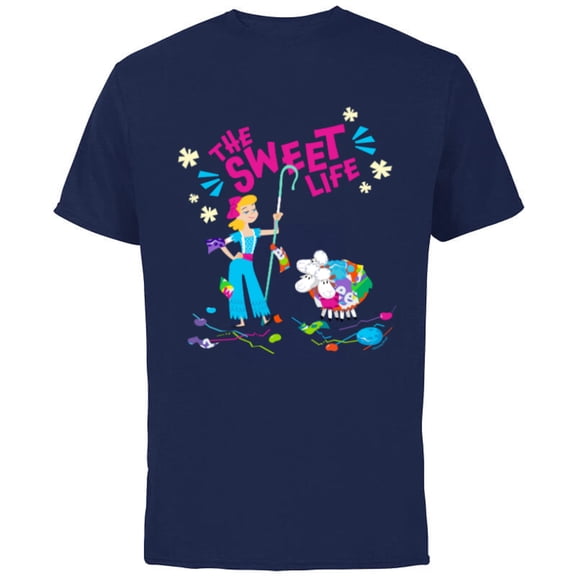 Disney and Pixar’s Toy Story Bo Peep The Sweet Life - Short Sleeve Cotton T-Shirt for Adults - Customized-Navy