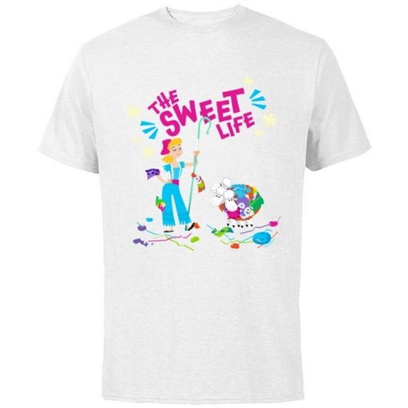 Disney and Pixar’s Toy Story Bo Peep The Sweet Life - Short Sleeve Cotton T-Shirt for Adults - Customized-White