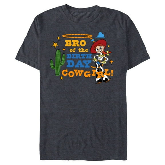 Disney and Pixar’s Toy Story Bro of the Birthday Cowgirl - Short Sleeve Blended T-Shirt for Adults - Customized-Denim Snow Heather
