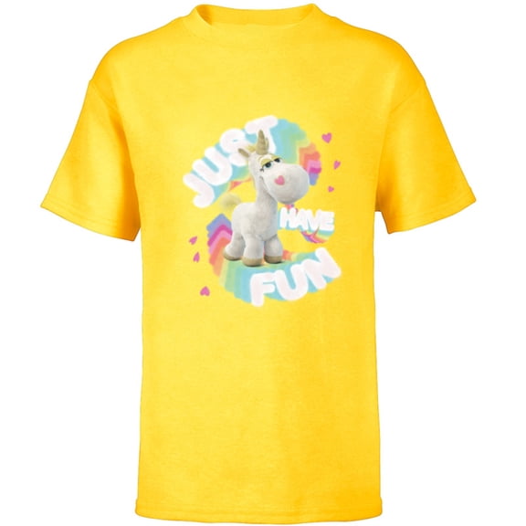 Disney and Pixar’s Toy Story Buttercup Unicorn Just Have Fun - Short Sleeve T-Shirt for Kids - Customized-Yellow