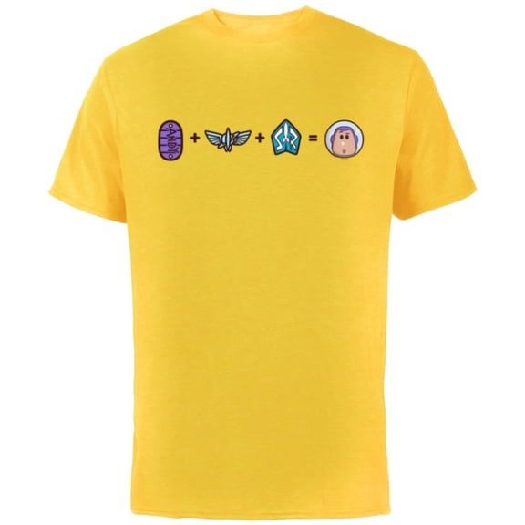 Disney and Pixar’s Toy Story Buzz Lightyear Emoji Code - Short Sleeve Cotton T-Shirt for Adults - Customized-Yellow
