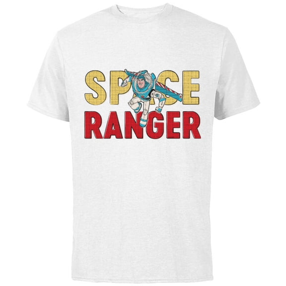 Disney and Pixar’s Toy Story Buzz Lightyear Space Ranger - Short Sleeve Cotton T-Shirt for Adults - Customized-White