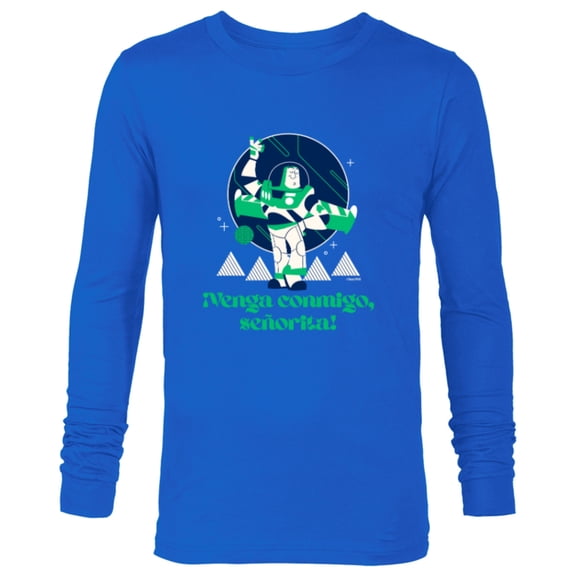 Disney and Pixar’s Toy Story Buzz Lightyear Spanish Mode - Long Sleeve T-Shirt for Men - Customized-Navy