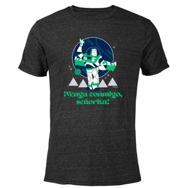 Disney and Pixar’s Toy Story Buzz Lightyear Spanish Mode - Short Sleeve Blended T-Shirt for Adults - Customized-Black