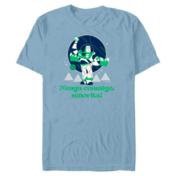 Disney and Pixar’s Toy Story Buzz Lightyear Spanish Mode - Short Sleeve Blended T-Shirt for Adults - Customized-Ocean Blue