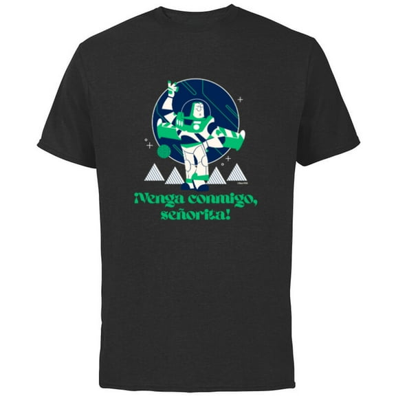 Disney and Pixar’s Toy Story Buzz Lightyear Spanish Mode - Short Sleeve Cotton T-Shirt for Adults - Customized-Black