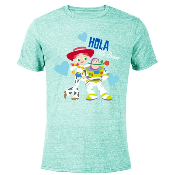 Disney and Pixar’s Toy Story Buzz and Jessie Valentine’s Day - Short Sleeve Blended T-Shirt for Adults – Customized-Ocean Blue