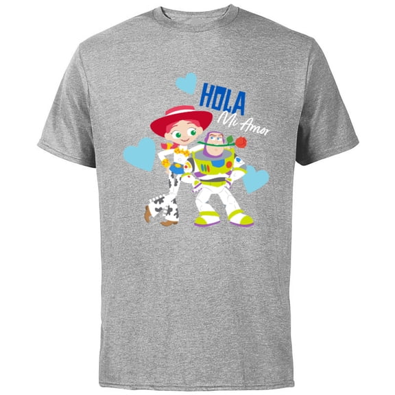 Disney and Pixar’s Toy Story Buzz and Jessie Valentine’s Day - Short Sleeve Cotton T-Shirt for Adults - Customized-Athletic Heather