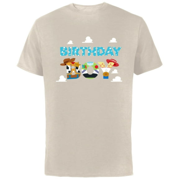 Disney and Pixar’s Toy Story Clouds Birthday Boy - Short Sleeve Cotton T-Shirt for Adults - Customized-Natural