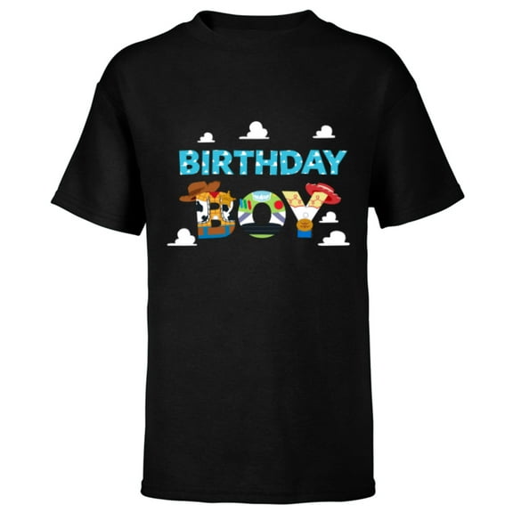 Disney and Pixar’s Toy Story Clouds Birthday Boy - Short Sleeve T-Shirt for Kids - Customized-Black