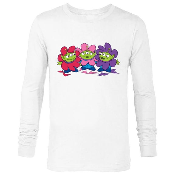 Disney and Pixar’s Toy Story Cute Aliens Flowers - Long Sleeve T-Shirt for Men - Customized-White