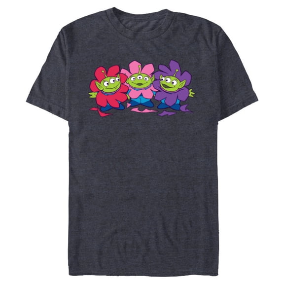 Disney and Pixar’s Toy Story Cute Aliens Flowers - Short Sleeve Blended T-Shirt for Adults - Customized-Navy Heather
