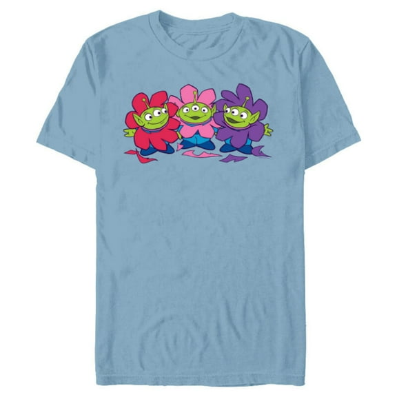 Disney and Pixar’s Toy Story Cute Aliens Flowers - Short Sleeve Blended T-Shirt for Adults - Customized-Ocean Blue