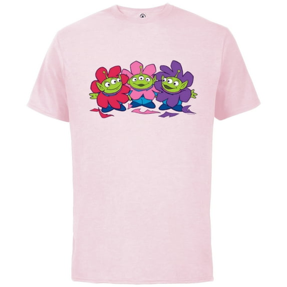 Disney and Pixar’s Toy Story Cute Aliens Flowers - Short Sleeve Cotton T-Shirt for Adults - Customized-Soft Pink