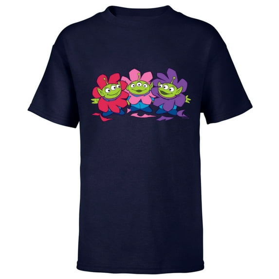 Disney and Pixar’s Toy Story Cute Aliens Flowers - Short Sleeve T-Shirt for Kids - Customized-Navy