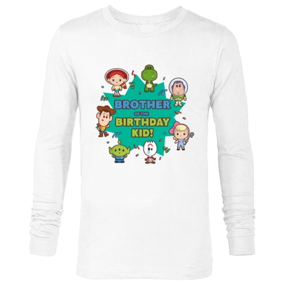 Disney and Pixar’s Toy Story Cute Brother of Birthday Kid - Long Sleeve T-Shirt for Men - Customized-White