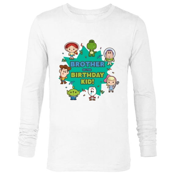 Disney and Pixar’s Toy Story Cute Brother of Birthday Kid - Long Sleeve T-Shirt for Men - Customized-White