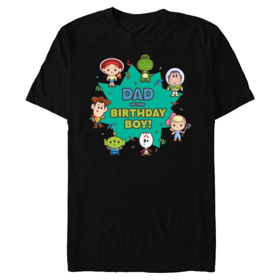 Disney and Pixar’s Toy Story Cute Dad of the Birthday Boy - Short Sleeve Blended T-Shirt for Adults - Customized-Black