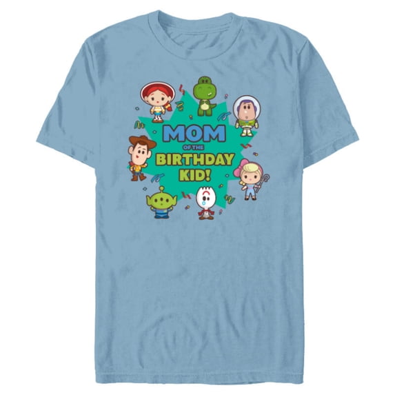 Disney and Pixar’s Toy Story Cute Mom of the Birthday Boy - Short Sleeve Blended T-Shirt for Adults - Customized-Ocean Blue