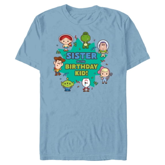 Disney and Pixar’s Toy Story Cute Sister of the Birthday Kid - Short Sleeve Blended T-Shirt for Adults - Customized-Ocean Blue