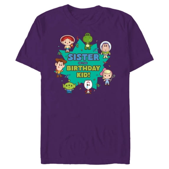 Disney and Pixar’s Toy Story Cute Sister of the Birthday Kid - Short Sleeve Blended T-Shirt for Adults - Customized-Purple