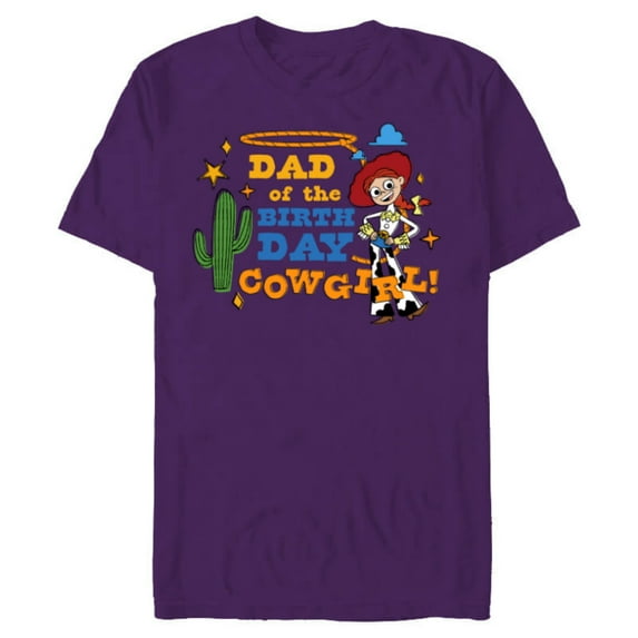 Disney and Pixar’s Toy Story Dad of the Birthday Cowgirl - Short Sleeve Blended T-Shirt for Adults - Customized-Purple