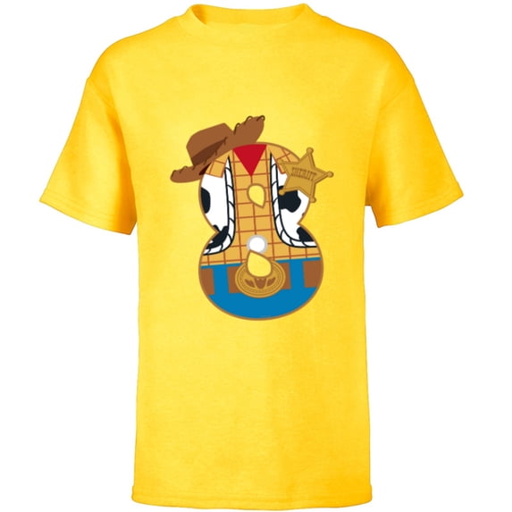 Disney and Pixar’s Toy Story Eighth Birthday 8 Years Old - Short Sleeve T-Shirt for Kids - Customized-Yellow