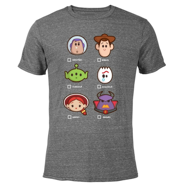 Disney and Pixar’s Toy Story Emoji Moods - Short Sleeve Blended T-Shirt for Adults - Customized-Dark Heather