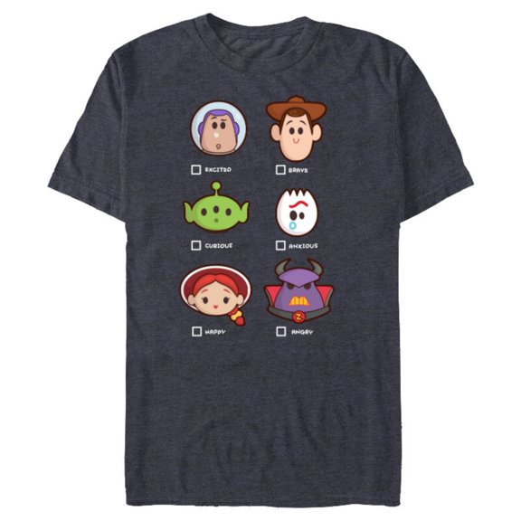 Disney and Pixar’s Toy Story Emoji Moods - Short Sleeve Blended T-Shirt for Adults - Customized-Navy Heather