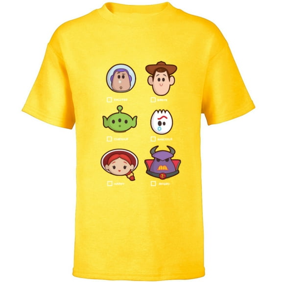 Disney and Pixar’s Toy Story Emoji Moods - Short Sleeve T-Shirt for Kids - Customized-Yellow