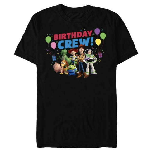 Disney and Pixar’s Toy Story Family Party Birthday Crew - Short Sleeve Blended T-Shirt for Adults - Customized-Black