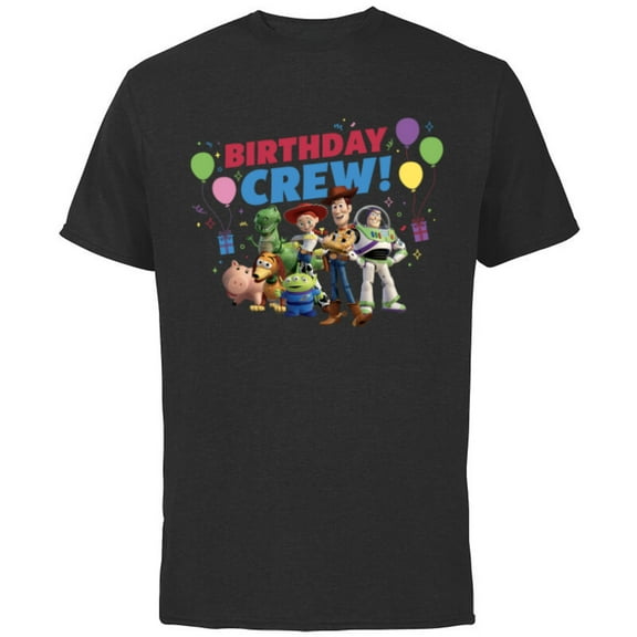Disney and Pixar’s Toy Story Family Party Birthday Crew - Short Sleeve Cotton T-Shirt for Adults - Customized-Black