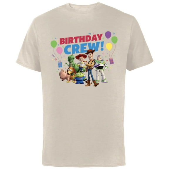 Disney and Pixar’s Toy Story Family Party Birthday Crew - Short Sleeve Cotton T-Shirt for Adults - Customized-Natural
