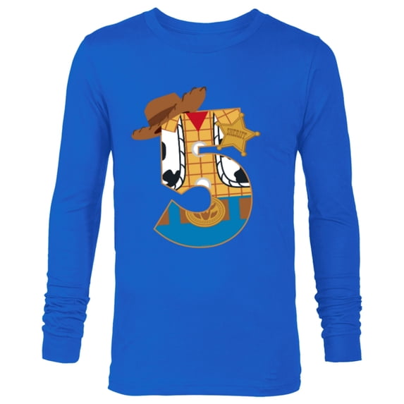 Disney and Pixar’s Toy Story Fifth Birthday 5 Years Old - Long Sleeve T-Shirt for Men - Customized-Navy