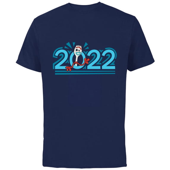 Disney and Pixar’s Toy Story Forky 2022 - Short Sleeve Cotton T-Shirt for Adults - Customized-Navy