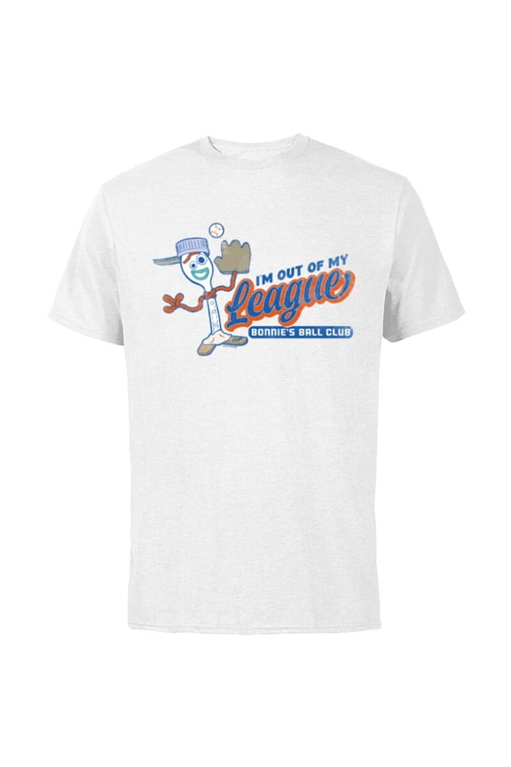 Disney and Pixar’s Toy Story Forky Baseball Sports My League - Short Sleeve Cotton T-Shirt for Adults - Customized-White
