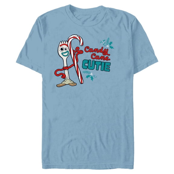 Disney and Pixar’s Toy Story Forky Candy Cane Cutie Holiday Standard - Short Sleeve Blended T-Shirt for Adults – Customized-Ocean Blue