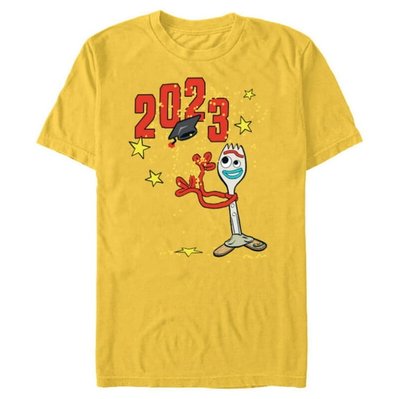 Disney and Pixar’s Toy Story Forky Class of 2023 Graduation - Short Sleeve Blended T-Shirt for Adults - Customized-Yellow
