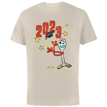 Disney and Pixar’s Toy Story Forky Class of 2023 Graduation - Short Sleeve Cotton T-Shirt for Adults - Customized-Natural