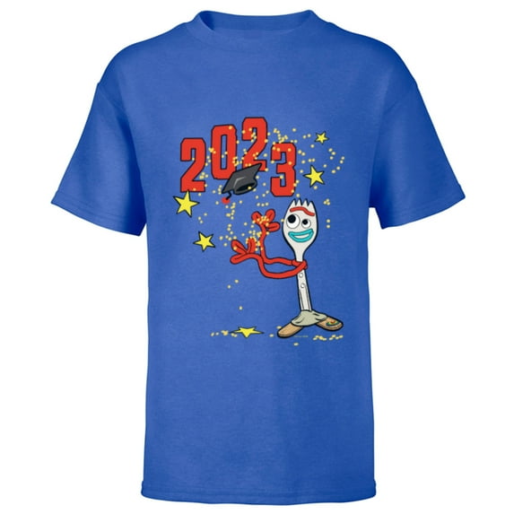 Disney and Pixar’s Toy Story Forky Class of 2023 Graduation - Short Sleeve T-Shirt for Kids - Customized-Royal