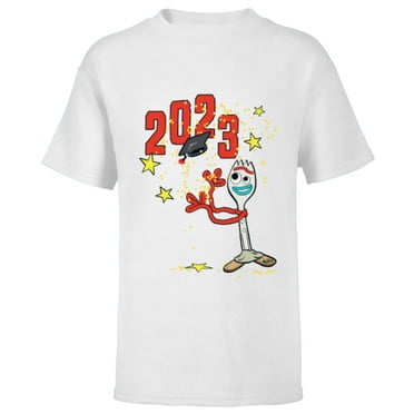 Disney and Pixar’s Toy Story Forky Class of 2023 Graduation - Short Sleeve T-Shirt for Kids - Customized-White