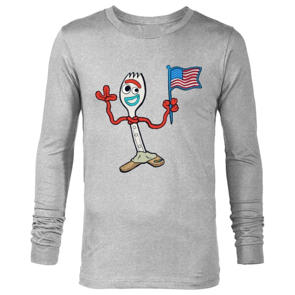 Disney and Pixar’s Toy Story Forky Flag Fourth of July - Long Sleeve T-Shirt for Men - Customized-Athletic Heather
