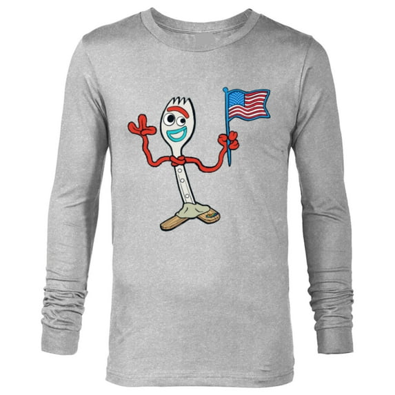 Disney and Pixar’s Toy Story Forky Flag Fourth of July - Long Sleeve T-Shirt for Men - Customized-Athletic Heather