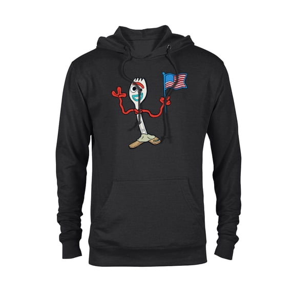 Disney and Pixar’s Toy Story Forky Flag Fourth of July - Pullover Hoodie for Adults - Customized-Black