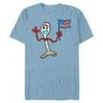 thumbnail image 1 of Disney and Pixar’s Toy Story Forky Flag Fourth of July - Short Sleeve Blended T-Shirt for Adults - Customized-Ocean Blue, 1 of 5