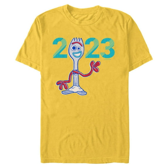Disney and Pixar’s Toy Story Forky Graduation Class of 2023 - Short Sleeve Blended T-Shirt for Adults - Customized-Yellow