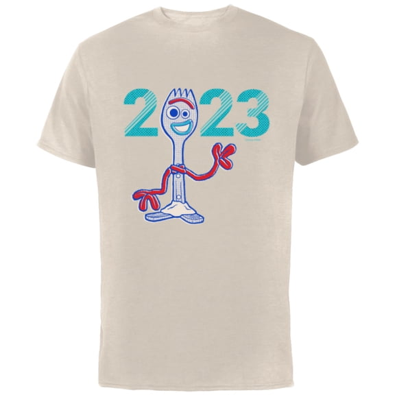 Disney and Pixar’s Toy Story Forky Graduation Class of 2023 - Short Sleeve Cotton T-Shirt for Adults - Customized-Natural